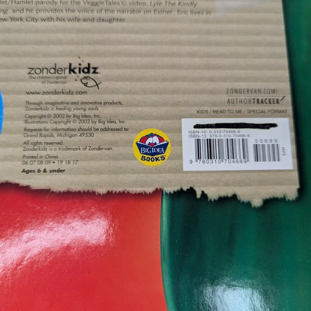 Veggie Tales Zonder Kids 2002 God Made You Special Large Board Book